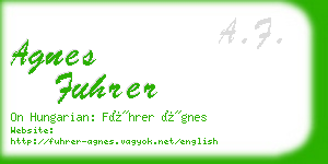 agnes fuhrer business card